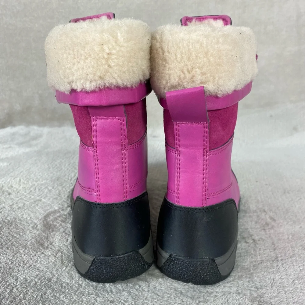 UGG Butte II Boots Girls‎ 5 Women 6 Pink Leather Waterproof Insulated Sheepskin